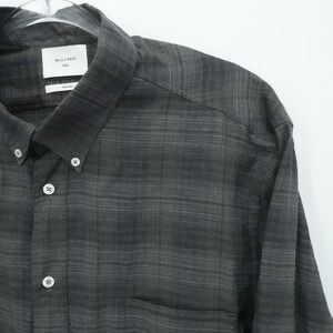 Billy Reid Shirt Mens XXL Gray Plaid Standard Fit Casual Office Preppy